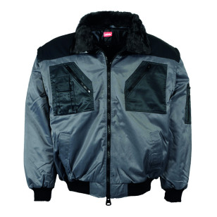 LEIPOLD LeikaTex® Pilotenjacke "Silbertal", Futter, Kragen und Ärmel abnehmbar, grau/schwarz, Größe S LEIPOLD LeikaTex® Pilotenjacke "Silbertal", Futter, Kragen und Ärmel abnehmbar, grau/schwarz, Größe S