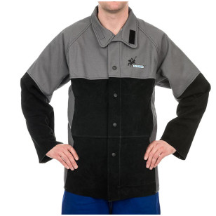 WELDAS® Arc Knight™ Schweißerjacke, feuerresistente Baumwolle, verstärkt mit Rindspaltleder WELDAS® Arc Knight™ Schweißerjacke, feuerresistente Baumwolle, verstärkt mit Rindspaltleder