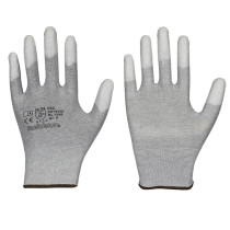 LEIPOLD Solidstar® Antistatik-Handschuhe, Fingerkuppen mit weißer PU-Beschichtung, VPE = 12 Paar
