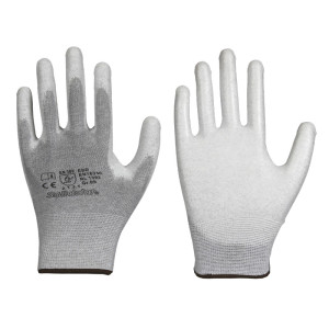 LEIPOLD Solidstar® Antistatik-Handschuhe, Innenhand mit weißer PU-Beschichtung, Größe 6, VPE = 12 Paar