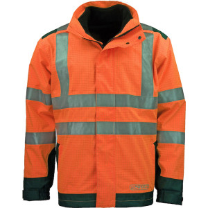 ASATEX® Wetter-, Flammen- und Warnschutzjacke, Klasse 3, orange/navy, Größe S