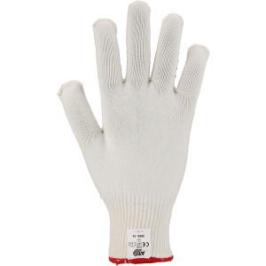 Feinstrick-Handschuhe mit roter Punktbenoppung, Größe 7 - 2