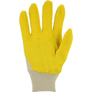 Latex- Handschuhe, Strickbund, gelb, Größe 10,5 - 2
