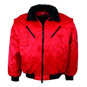 LEIPOLD LeikaTex® Pilotenjacke "Pitztal", Futter, Kragen und Ärmel abnehmbar, rot, Größe S