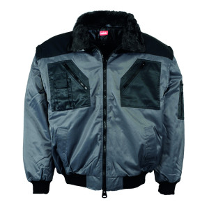 LEIPOLD LeikaTex® Pilotenjacke "Silbertal", Futter, Kragen und Ärmel abnehmbar, grau/schwarz, Größe S