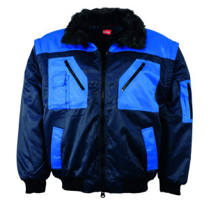 LEIPOLD LeikaTex® Pilotenjacke "Stubaital", Futter, Kragen und Ärmel abnehmbar, marineblau/kornblau, Größe S