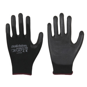 LEIPOLD Solidstar® Feinstrick-Handschuhe mit Polyuretan-Beschichtung, schwarz, Größe 6, VPE = 12 Paar
