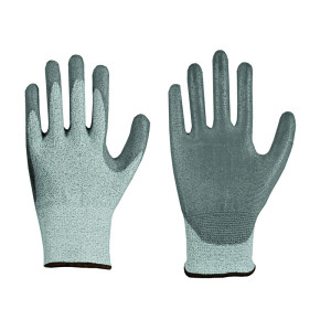 LEIPOLD Solidstar® Schnittschutz-Handschuhe mit grauer PU-Beschichtung, Schnittfestigkeit Level 5, Größe 7, VPE = 6 Paar