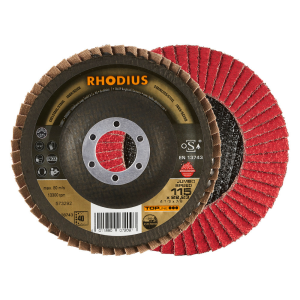 Rhodius Fächerschleifscheibe JUMBO SPEED EXT., 115 x 22,23 Korn 40, schräg, 10 Stück