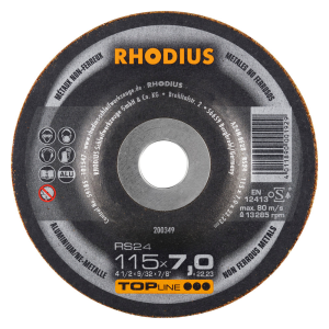 Rhodius Schruppscheibe RS24, 115 x 7,0 x 22,23, gekröpft, 25 Stück