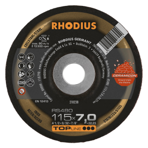 Rhodius Schruppscheibe RS480, 115 x 7,0 x 22,23, gekröpft, 25 Stück