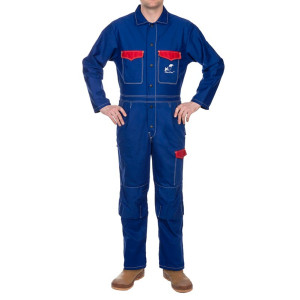 WELDAS® Fire Fox™ Schweißeroverall, flammenhemmende Baumwolle, blau, Größe M - 1