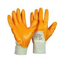 LEIPOLD Soleco® Nitril-Handschuhe, teilbeschichtet, Strickbund, gelb, VPE = 12 Paar