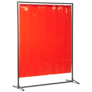 ANFINDO Schweißerschutzwand Viper 1300, Vorhang 0,4 mm, 1.600 x 1.400 mm, orange