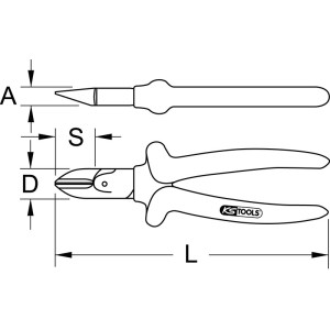 KS TOOLS ERGOTORQUE Diagonal-Seitenschneider, 160mm - 3