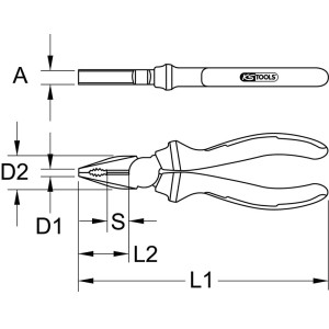 KS TOOLS ERGOTORQUE Kombinationszange, 180mm - 3
