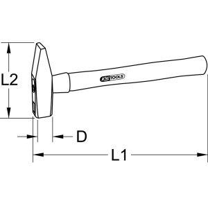 KS TOOLS Schlosserhammer mit Hickorystiel, 500 g - 2