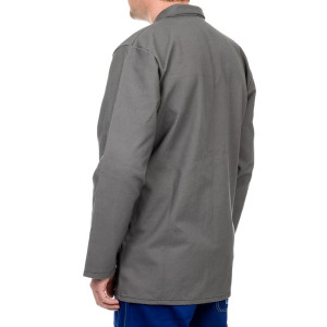 WELDAS® Arc Knight™ Schweißerjacke, feuerresistente Baumwolle, grau, Größe M - 2