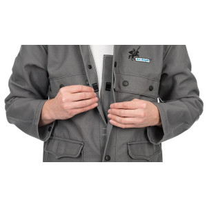 WELDAS® Arc Knight™ Schweißerjacke, feuerresistente Baumwolle, grau, Größe M - 3