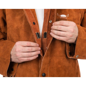 WELDAS® Lava Brown™ Schweißerjacke, Rindspaltleder, braun, Größe M - 3