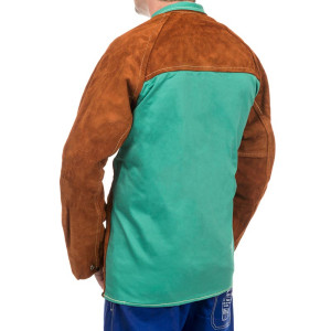 WELDAS® Lava Brown™ Schweißerjacke, Rindspaltleder, braun, Rücken aus flammenresistenter Baumwolle, Größe M - 3